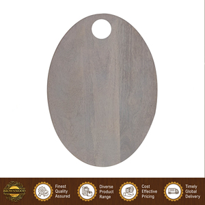 Hotel & Home Use Premium Quality Modern Design Handmade Durable <b>Light</b> Grey Wash Color Oval Shape Wooden Chopping <b>Board</b> Supplier - Product Image 3