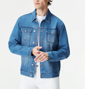 Vestes en jean brodées avec logo, mode automne, fabricant OEM, veste en denim personnalisée pour hommes, veste de travail - Product Image 2