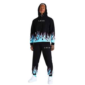 Conjunto Deportivo con Capucha para Hombre, Reversible, con Estampado de Llamas Negras, Anti-UV, Transpirable, Ecológico, de Manga Larga, Ligero e Informal - Product Image 4