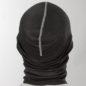 Bonnet d'hiver et d'automne personnalisé avec logo, cagoule de créateur tendance avec masque, couvre-visage en coton noir - Product Image 4