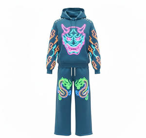 Sudadera con Capucha para Hombre, Diseño Tecnológico, Sublimación, Gráficos Neón y Patrón de Circuito Digital en las Mangas, Corte Atlético - Product Image 2