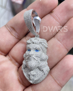 Pendentif Tête de Jésus Hip Hop en Argent Sterling 925 Plaqué Or Blanc, Bijou Moissanite VVS Iced Out, Passe le Testeur de Diamant - Product Image 2