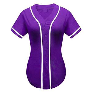 Uniforme de Béisbol Personalizable al por Mayor para Mujer, Uniforme de Equipo RAPID SPORTS, 100% Poliéster, Cuello en V, Manga Corta, Transpirable - Product Image 2