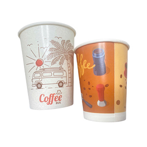Tasses à café en papier à double paroi biodégradables et écologiques avec couvercle Tasses isolées recyclables jetables personnalisées à emporter en gros - Product Image 1