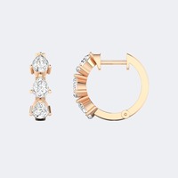 Pendientes de Oro de 14K con Diamantes Cultivados en Laboratorio en Forma de Pera, Sofisticados, para Mujer, Regalo de Aniversario o Boda, Certificados por IGI SGL, 0.90ct
