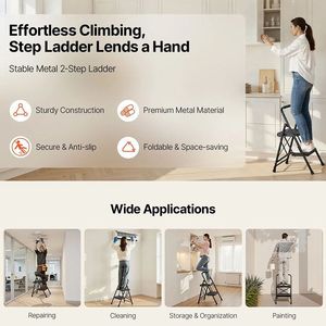 Multi-Use Folding <b>Step</b> Stool <b>for</b> <b>Kitchen</b> Household or Office Use - Product Image 2