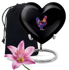 Urna de cremación de bronce para recuerdo de amor, pequeño recipiente para cenizas con diseño decorativo de corazón - Product Image 5
