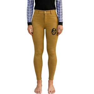Pantalon d'équitation pour femme Mustard, taille haute, extensible, avec grip aux genoux, pour l'entraînement et la compétition, vêtements de sport - Product Image 1