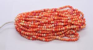 AAA Red Opal Smooth Rondelle Beads 7-7.5 MM Orange Opal Gemstone Beads AAA Fanta Orange Opal Rondelle Loose Gemstone Beads - Product Image 2