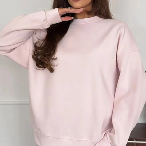 Vente en gros – Fabrication de pulls à col roulé oversize pour femmes, décontractés, en molleton 100 % coton, confortables, personnalisables à l'avant - Product Image 1