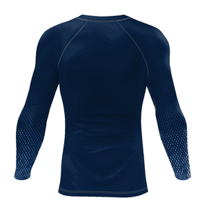 เสื้อรัดรูปแขนยาวสำหรับผู้ชาย สีดำลายพรางสีน้ำเงิน พิมพ์ลายแบบ Sublimation แห้งเร็ว สำหรับฝึกซ้อม BJJ ยิวยิตสู - Product Image 2