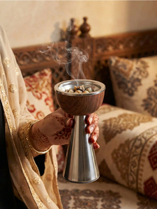 Luxury Stainless Steel and Wooden <b>Bakhoor</b> Burner Modern Arabic <b>Oud</b> Incense Burner for Home Decor Arabic <b>bakhoor</b> burner - Product Image 3