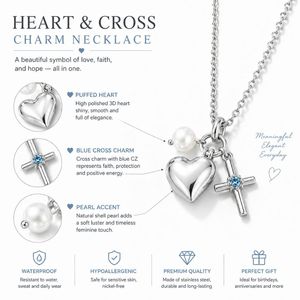 Collier avec pendentif en forme de cœur en acier inoxydable personnalisé avec breloque en perle pour commande OEM ODM de marque - Product Image 5