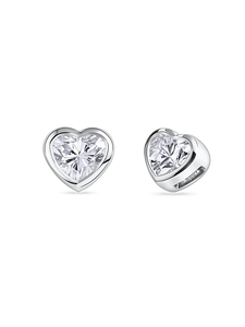 ต่างหูรูปหัวใจแบบฝังเพชรแล็บโกรว์ 0.5 กะรัต ดีไซน์แบบสตั๊ด ทำจากทอง 9K 18K สีเหลือง ขาว โรสโกลด์ และแพลตตินัม - Product Image 2