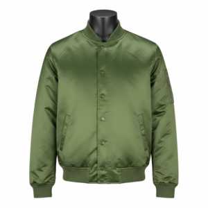 Chaqueta Bomber Bordada Personalizada al por Mayor para Hombre y Mujer, Forro de Satén, Colores y Logotipo Personalizados, Estilo Urbano, Plateado y Negro - Product Image 1