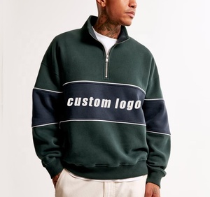 Sudadera de Alta Calidad con Cierre de Cremallera, Bloques de Color, 100% Algodón, Corte Regular, Estilo Casual, Logotipo Bordado Personalizado, Fabricante OEM ODM - Product Image 2