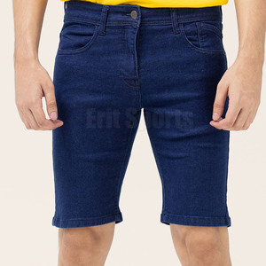 High Quality Knitted Solid Casual Mid <b>Men</b> <b>Jeans</b> Shorts with Custom Logo Design OEM Service Factory Wholesale Price - Product Image 3