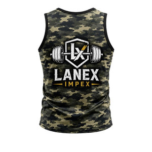 Camiseta sin mangas personalizada para hombre, camiseta sin mangas con estampado de camuflaje de la selva, camiseta sin mangas para gimnasio, chaleco deportivo 3D para fitness, ropa deportiva sin mangas para culturismo - Product Image 3