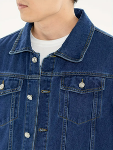 Men's Stylish Casual Solid Color Denim <b>Jacket</b> - Product Image 3