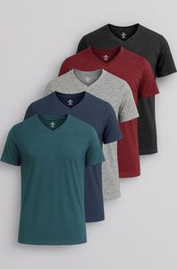 T-shirt pour homme de haute qualité, col en V, couleur unie, respirant, anti-transpiration, idéal pour la salle de sport, la gym, les activités sportives, vêtements d'été pour homme - Product Image 2