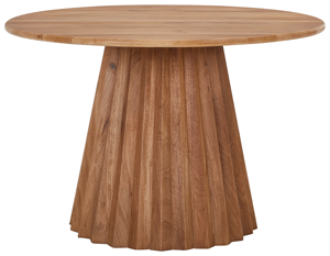 Mesa de comedor plegable ecológica con base de pedestal estilo estrella, de madera maciza de mango con acabado marrón, para bar, hogar, cocina, casa de campo. - Product Image 2