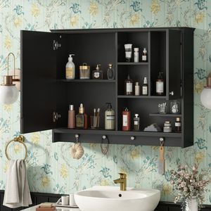 Armadietto da Bagno a Parete da 36 Pollici con Anta a Specchio Regolabile, Armadietto Portamedicinali - Product Image 4