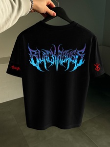 Camiseta Gráfica de Fantasía Oscura Negra Personalizada para Hombre, Manga Larga, Transpirable, 300g, Corte Holgado, 100% Algodón - Product Image 6