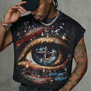 Camiseta de Manga Corta para Hombre, Personalizada por el Fabricante, 100% Algodón Grueso, Impresión Serigráfica, Ecológica, de Secado Rápido, Estilo Vintage - Product Image 2