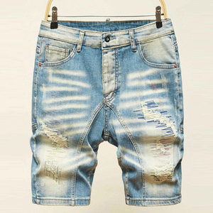 Classic <b>Men</b> Eco-Friendly Solid Dark Wash Denim Shorts with Soft <b>Stretch</b> Quick Dry Great Everyday Wear High Waist Button Fly - Product Image 4