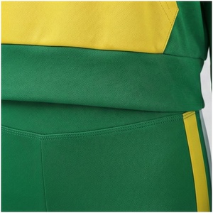 Ensemble de survêtement vert pour femme avec blocs de couleur, sweat à capuche zippé à manches longues et pantalon de jogging à poches latérales, style sportif automne - Product Image 5