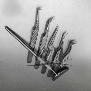 Pince à épiler de précision anti-magnétique pour extensions de cils RMI, pointe en nano-fibre, acier inoxydable japonais, marque privée, pointe en plasma noire - Product Image 5