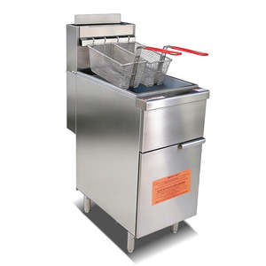 Friteuse professionnelle sur pied, en acier inoxydable, à gaz propane (friteuse à 5 brûleurs) - Product Image 1