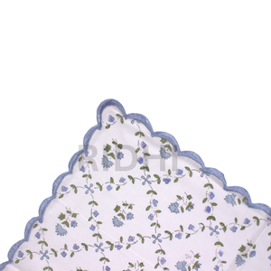 Floral Baby Blue Cotton Embroidery Napkins Hand Block Print Reusable Dinner <b>Table</b> Linen Bulk Wholesale for <b>Kitchen</b> Party Hotel - Product Image 6