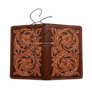 Handcrafted Floral Carved Leather Passport Cover Travel <b>Document</b> <b>Holder</b> for Men and Women Brown Leather Case with Card Organizer - Product Image 4