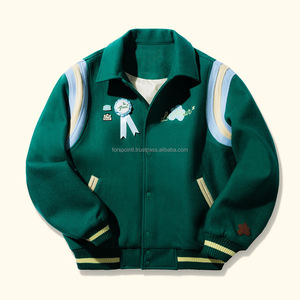 OEM Fabricante de alta calidad Chenille bordado Hombres Universidad personalizada Béisbol Bomber Letterman Crop Leather Varsity Jacket - Product Image 1