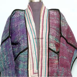 เสื้อแจ็คเก็ตผ้าฝ้ายถักสำหรับผู้หญิง สไตล์โบโฮ ลายพิมพ์บล็อก ลายดอกไม้ ปักลาย ติดกระดุม เป็นมิตรกับสิ่งแวดล้อม ใส่ได้สองด้าน แห้งเร็ว - Product Image 3