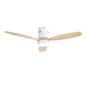 Ventilatore da soffitto a LED da 52 pollici a montaggio a incasso, con 3 pale in legno massello, motore silenzioso reversibile, telecomando, modello W882P244711 - Product Image 2
