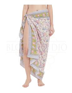 Pareo de algodón con estampado a mano de limonada rosa para mujer, ligero, para cubrir el bikini, ropa de playa y resort para verano - Product Image 5