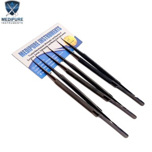 Ensemble de micro-pinces de qualité supérieure, droites, courbées, dentées et non dentées, pour la microchirurgie vasculaire, la neurochirurgie, l'ORL et les instruments plastiques - Product Image 2
