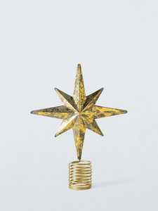 Décor de Noël EUROHOME : Étoile dorée en métal pour sapin, 20 cm, avec cônes de pin, base sur pied, design classique et durable pour intérieur - Product Image 2