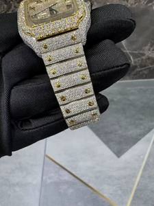 Men's Custom <b>Iced</b> <b>Out</b> <b>Watch</b> Moissanite Diamonds Large Dial Hip Hop Luxury Analog Timepiece Stainless Steel Handmade - Product Image 5