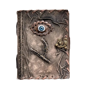 Diario de hechizos de cuero inspirado en Hocus Pocus, 7x5 pulgadas, diseño de ojo, 200 páginas, Grimorio gótico de terror, regalo de Halloween - Product Image 1