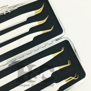 Pinzas duraderas, juegos de pinzas para extensión de pestañas, fabricación OEM, pinzas para pestañas de acero inoxidable, etiqueta privada personalizada, logotipo de visón - Product Image 2