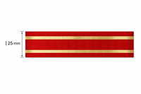 Ruban décoratif Neelkamal Industries 25 mm, rouge et or métallisé, rayé Lurex, 100 % polyester, résistant au rétrécissement, pour vêtements