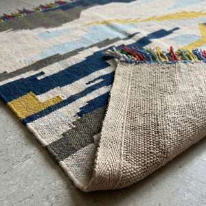 Handcrafted Multicolor Abstract Jute <b>Rug</b> with Geometric Pattern <b>Thick</b> Anti-Slip Fringe Modern Area Carpet Living Room Decor - Product Image 6