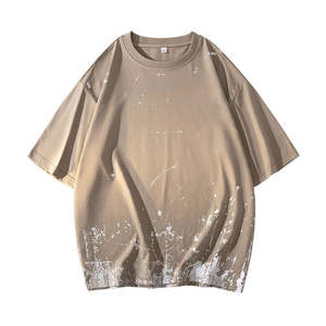 T-shirts pour hommes avec impression en relief sur le devant et le dos, t-shirt oversize avec design d'impression en relief unique pour jeunes garçons - Product Image 1