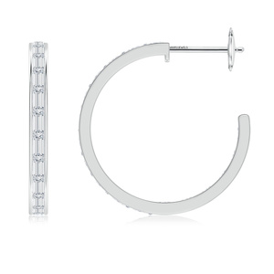 Pendientes de Aro de Oro de 10K, 14K, 18K y Plata 925 con Diamantes, Corte Baguette, Joyería de Lujo para Uso Diario para Mujer, Vaayu Jewels - Product Image 3