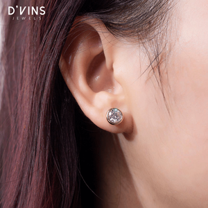 Pendientes de Lujo D'vins Jewels con Diamante Cultivado en Laboratorio, Corte Brillante Redondo, Color D, para Hombre y Mujer, 18k - Product Image 6