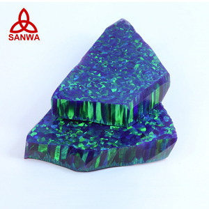 Op505 màu xanh Jelly Opal Kyocera nhựa khối tổng hợp thô đá trực tiếp nhà máy cho đá quý trang sức phụ kiện làm - Product Image 4