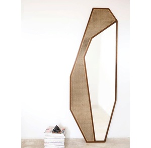 Miroir mural géométrique doré de style vintage avec chaîne, cadre en métal octogonal, miroir décoratif suspendu pour salle de bain et chambre à coucher - Product Image 3